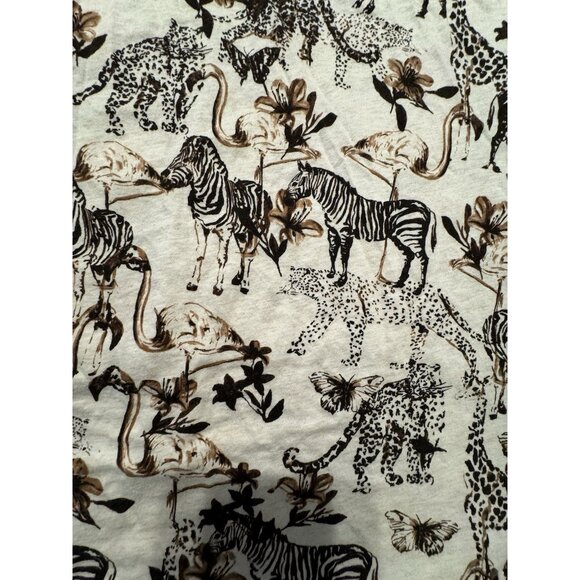 Anthropologie T-Shirt SMALL Padua Safari Print Short Sleeve Crew Neck Casual - Picture 11 of 11